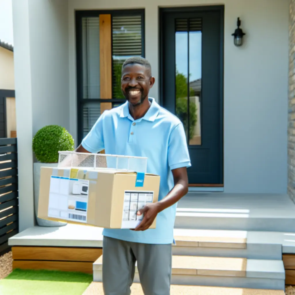 Kurier dostarczający paczkę z CookCase